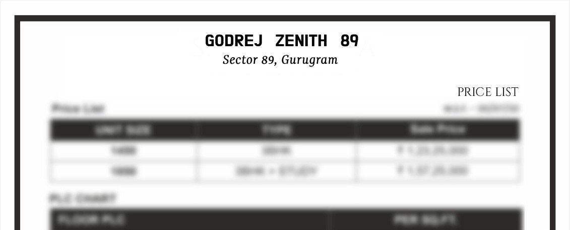 Godrej Zenith 89 Gurgaon floor plan